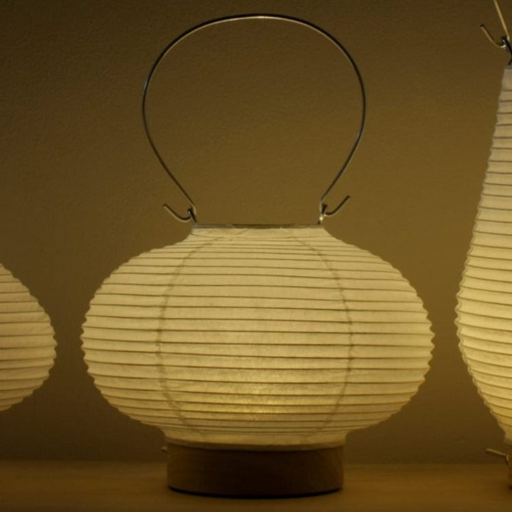 Michiyuki-Tou Maru Circle Paper Lantern - Wireless Japanese Paper Light | OlIO - A New York Based Music & Arts Collective